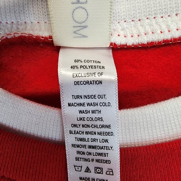 Morning Sun Red Holiday Sweatshirt Size 2XL Dogs Truck Xmas Tree 90s Granny - Picture 9 of 9